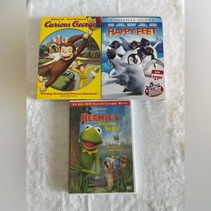 Curious George Happy feet Kermit swamp years